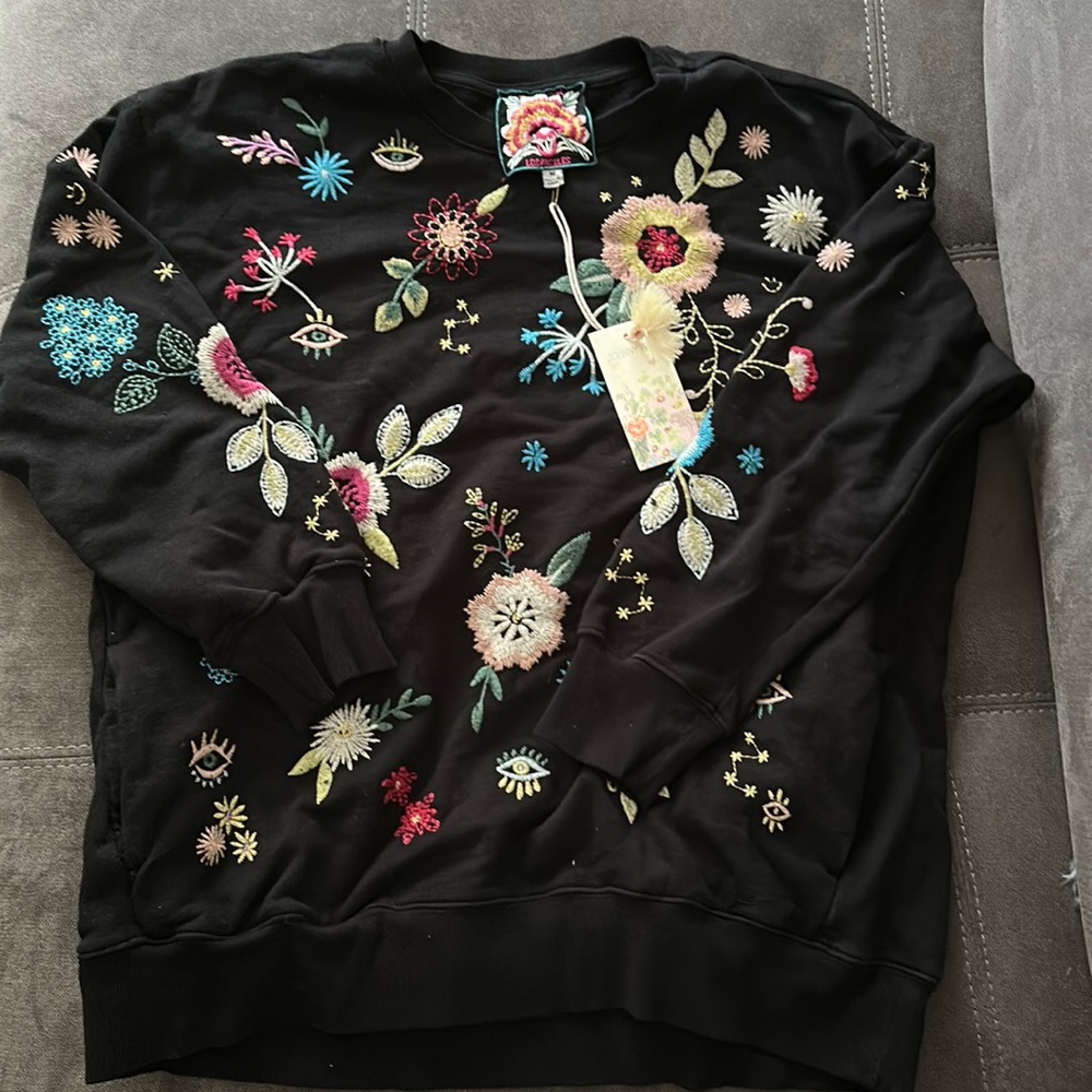 NWT JOHNNY WAS Martins 3/4 Sleeve Sweatshirt